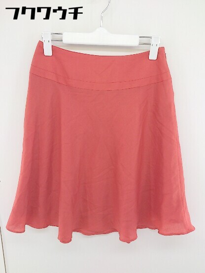 ◇ INDIVI インディヴィ サイドジップ 膝下丈 フレア スカート サイズ36 オレンジ レディース 【中古】