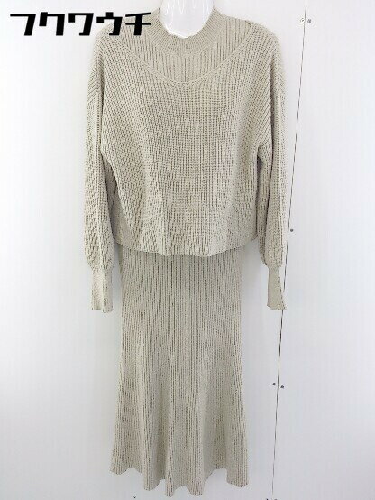 ■ natural couture ナチュラルクチュール ワンピース ニット セーター アンサンブル サイズF ベージュ レディース 【中古】
