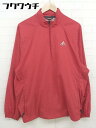 ◇ adidas アディダス ハーフジップ 長袖 トレーナー サイズL/G レッド系 メンズ 【中古】
