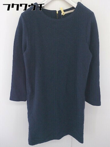 ◇ MELROSE claire メルローズ クレール ウール 長袖 膝下丈 ワンピース ネイビー レディース 【中古】 ◇ MELROSE claire メルローズ クレール ウール 長袖 膝下丈 ワンピース ネイビー レディース 【中古】