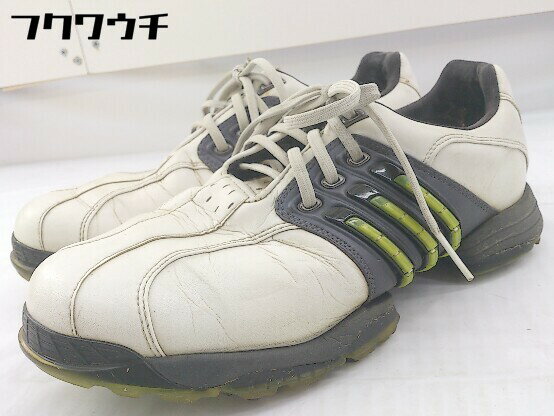 ◇ adidas アディダス ゴルフ スニーカー シューズ サイズ25.5cm ホワイト ブラック系 メンズ 【中古】
