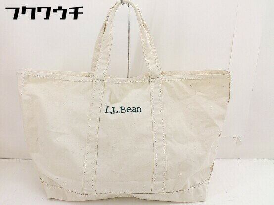 ◇ L L Bean エルエルビーン ロゴ刺繍 ハンド トート バッグ アイボリー レディース 【中古】