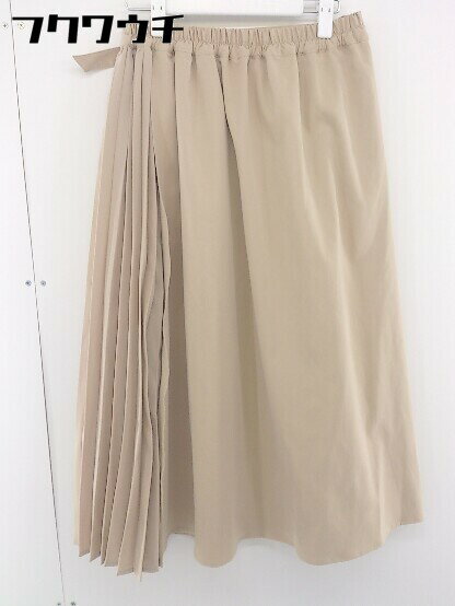 ◇ DRESKIP ドレスキップ ベルト 切替 プリーツ ロング フレア スカート サイズ M ベージュ レディース 【中古】