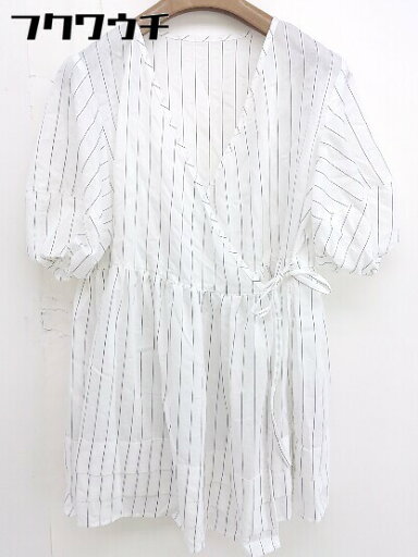 ◇ N. Natural Beauty Basic ストライプ 半袖 チュニック ブラウス サイズM ホワイト ブラック系 レディース 【中古】 ◇ N. Natural Beauty Basic ストライプ 半袖 チュニック ブラウス サイズM ホワイト ブラック系 レディース 【中古】