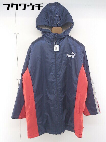 ■ PUMA プーマ キッズ 裏ボア 長袖 ベンチ コート サイズ160 ネイビー メンズ 【中古】