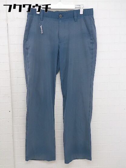 ◇ UNDER ARMOUR アンダーアーマー ロゴ 刺繍 ストレッチ パンツ サイズ34/36 ネイビー メンズ 【中古】