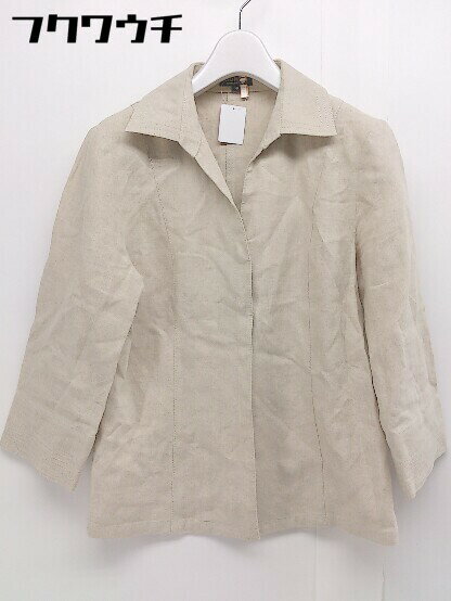 ◇ ◎ SONIA BY SONIA RYKIEL ソニア バイ ソニア リキエル リネン100% 七分袖 ジャケット サイズ38 ベージュ レディース 【中古...