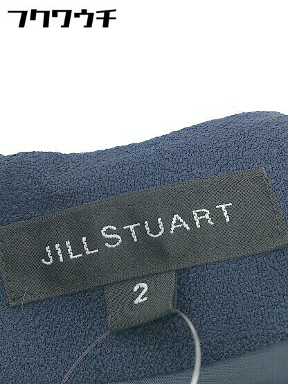◇ JILLSTUART ジルスチュアート 切り替え 半袖 膝丈 ワンピース サイズ2 ネイビー レディース 【中古】