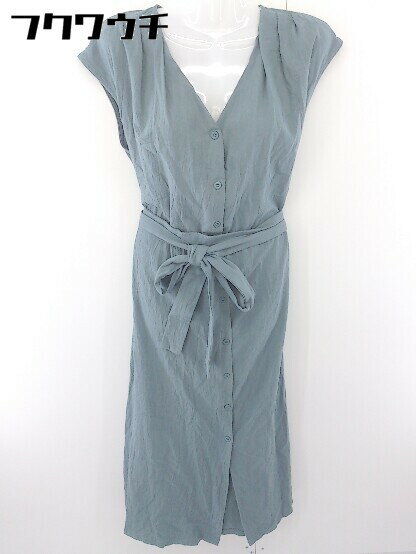 ◇ ◎ ABITOKYO アビトーキョー ベルト付 ノースリーブ ロング ワンピース サイズF グリーン レディース ..