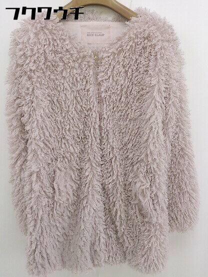■ continuer de NICE CLAUP ナイスクラップ シャギー 長袖 コート ピンク系 レディース 【中古】