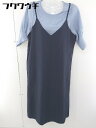 ◇ ◎ ABITOKYO アビトーキョー タグ付き レイヤード風 半袖 ロング ワンピース サイズM ネイビー レディース 【中古】(4)