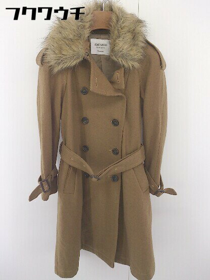 ■ ◎ EmTROIS エムトロワ フェイクファー 長袖 コート サイズM ブラウン レディース 【中古】