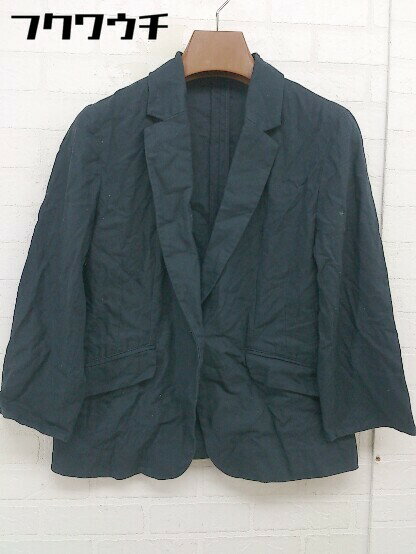 ◇ BEAMS HEART ビームス ハート リネン混 1B 長袖 テーラードジャケット サイズ1 ネイビー レディース 【中古】
