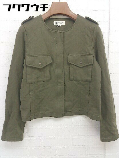 ◇ MK MICHEL KLEIN エムケーミッシェルクラン ジップアップ 長袖 ジャケット サイズ38 カーキ レディース 【中古】