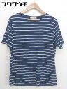 ◇ JOURNAL STANDARD ジャーナルスタンダード ボーダー 半袖 Tシャツ カットソー サイズL ネイビー ホワイト系 メンズ 【中古】