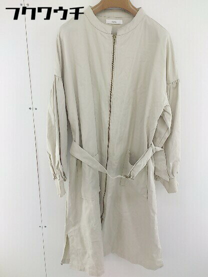 ◇ ◎ fifth フィフス ウエストベルト付 ジップアップ ジャケット コート サイズM ベージュ レディース 【中古】