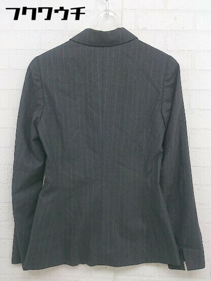 ◇ BARNEYS NEW YORK バーニーズ ニューヨーク ピンストライプ 長袖 テーラード ジャケット サイズ36 グレー レディース 【中古】