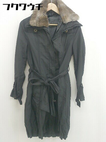 ■ ◎ qualite カリテ Abahouse アバハウス 長袖 トレンチコート サイズ2 チャコールグレー系 レディース 【中古】