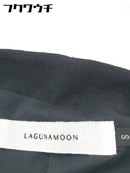 ◇ ◎ LAGUNAMOON ラグナムーン リネン100% ウエストゴム 五分袖 オールインワン サイズS ブラック レディース 【中古】