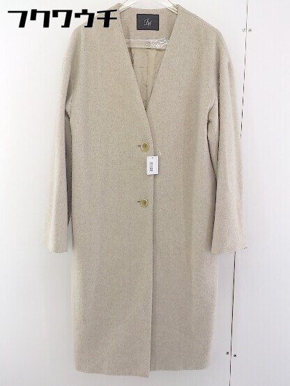 ■ FRAMeWORK フレームワーク ノーカラー ウール コート サイズ36 ベージュ系 レディース 【中古】