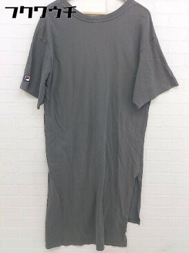 ◇ FILA フィラ 半袖 膝下丈 Tシャツ ワンピース サイズM グレー レディース 【中古】