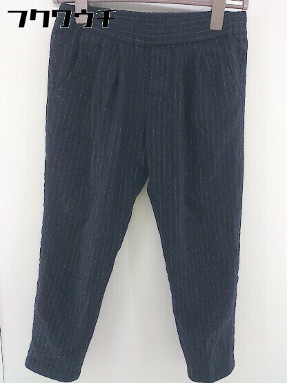 ◇ JOURNAL STANDARD ストライプ 七分丈 サブリナ パンツ サイズ36 ネイビー ホワイト系 レディース 【中古】