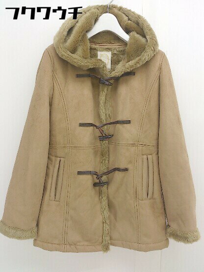 ■ Khaju カージュ SHIPS フェイクファー 長袖 ダッフル コート ベージュ レディース 【中古】