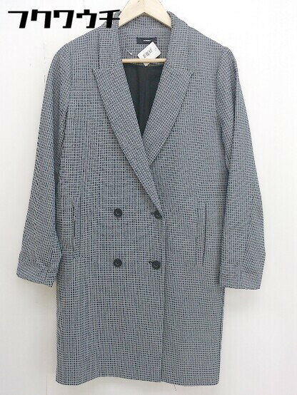 ◇ EMODA エモダ チェック 長袖 コート サイズF グレー ホワイト系 レディース 【中古】