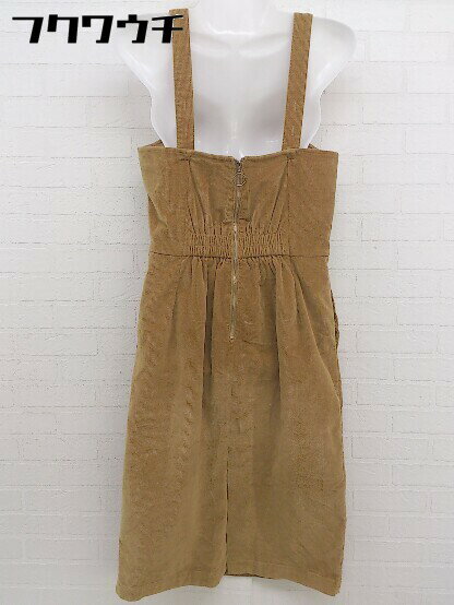 ◇ cheek チーク コーデュロイ ノースリーブ 膝下丈 ワンピース キャメル レディース 【中古】