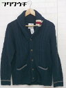 ◇ ◎JUNRed ジュンレッド ショールカラー 長袖 ニットカーディガン サイズ1 ネイビー マルチ メンズ 【中古】