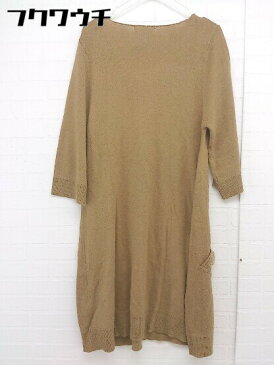 ◇ Ne-net ネ ネット 七分袖 膝下丈 ニット ワンピース サイズ2 ブラウン レディース 【中古】