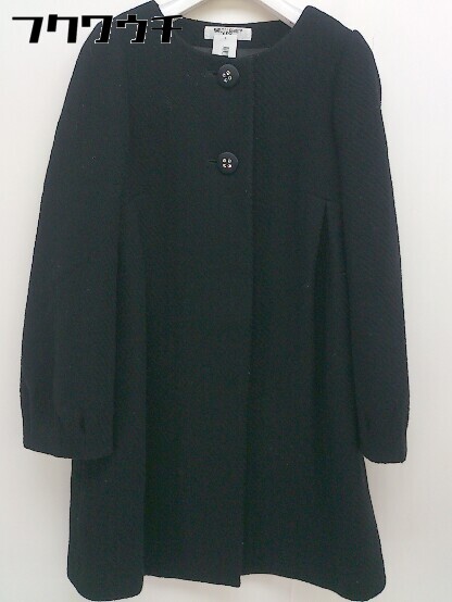 ■ NATURAL BEAUTY BASIC ナチュラルビューティーベーシック 長袖 ノーカラー コート サイズS ブラック レディース 【中古】