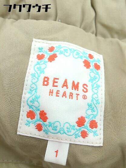 ■ BEAMS HEART ビームス ハート ダブルジップ 長袖 ダウン コート サイズ1 ブラウン レディース 【中古】