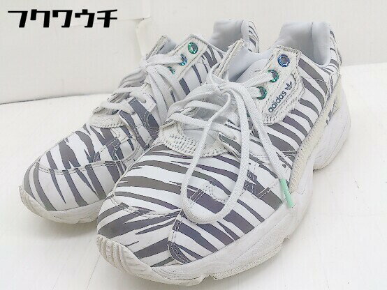 ◇ adidas アディダス FV4049 FALCON スニーカー シューズ 25cm ホワイト グレー レディース 【中古】