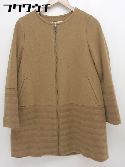 ◇ Ray BEAMS レイ ビームス 長袖 ノーカラー コート サイズ0 キャメル レディース 【中古】