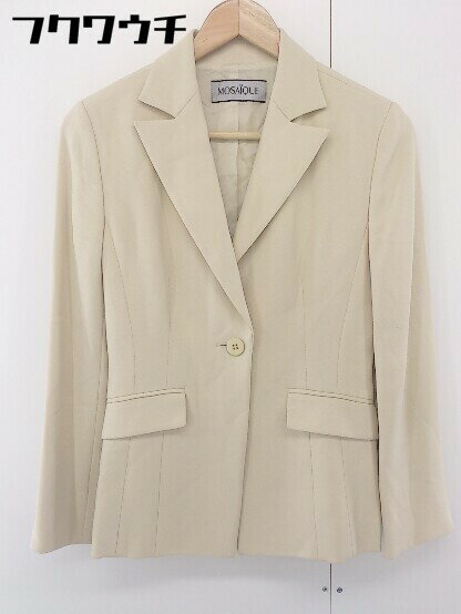 ◇ MOSAIQUE 1B シングル 長袖 テーラード ジャケット サイズ7 ベージュ系 レディース 【中古】