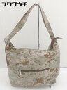◇ ◎ Happy&Sac ハッピー&サック 総柄 ハンド バッグ ベージュ レディース 【中古】