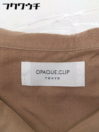 ◇ ◎ OPAQUE.CLIP ウエストベルト付き フレンチスリーブ 膝丈 ワンピース サイズM ベージュ系 レディース 【中古】