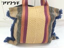 ◇ ◎ CLARAMONTE クララモンテ ハンド トート バッグ ブラウン系 ベージュ系 レディース 【中古】