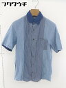 ◇ ◎ BLUE WORK ブルーワーク TOMORROWLAND 切替 半袖 シャツ ブラウス サイズ0 ブルー系 メンズ 【中古】