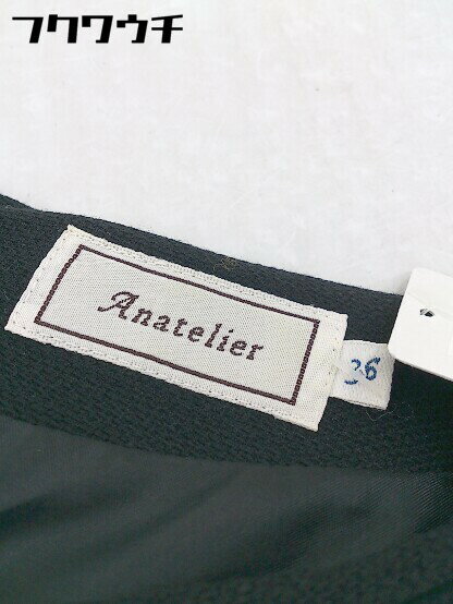 ◇ anatelier アナトリエ 袖リボン ノーカラー 長袖 ミニ チュニック ワンピース サイズ 36 ブラック レディース 【中古】