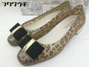◇ ◎ TEMPERATE テンパレイト 豹柄 レオパード フラット パンプス シューズ サイズ39 ブラウン系 レディース 【中古】