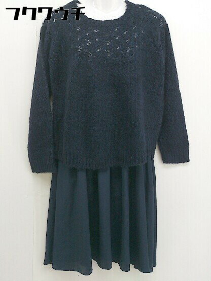 ◇ green label relaxing UNITED ARROWS ワンピース ニット セーター アンサンブル ネイビー グレー レ..