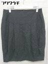 ◇ HUGO BOSS ヒューゴボス 膝丈 ボックスプリーツタイト スカート サイズFR42 US10 グレー レディース 【中古】