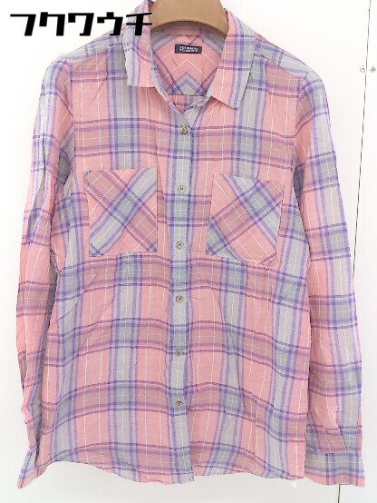 ◇ JOURNAL STANDARD ジャーナルスタンダード チェック 長袖 シャツ サーモンピンク グレー パープル レディース 【中古】