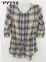 ◇ ◎ green label relaxing UNITED ARROWS チェック 七分袖 チュニック ブラウス イエロー マルチ レディース 【中古】