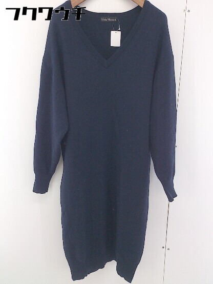 ◇ URBAN RESEARCH アーバンリサーチ 長袖 膝下丈 ニット ワンピース サイズF ネイビー レディース 【中古】