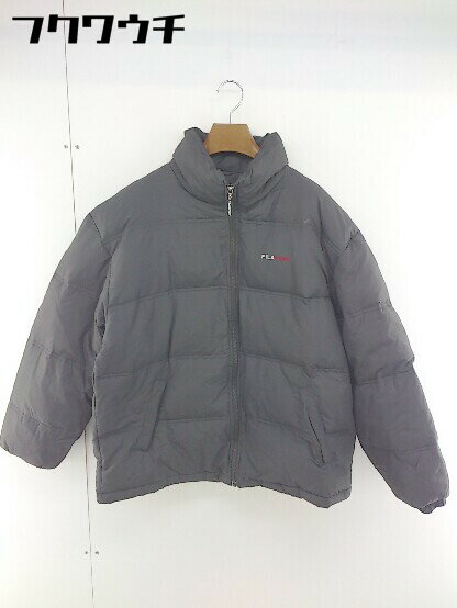 ■ FILA フィラ 長袖 ジップアップ ダウン ジャケット サイズL グレー メンズ 【中古】