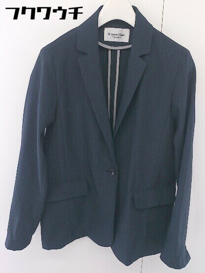 ◇ le coeur blanc ルクールブラン 1B シングル 長袖 テーラード ジャケット サイズ38 ネイビー系 レディース 【中古】