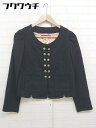 ◇ ◎ ●未使用● DOLLY GIRL ANNA SUI タグ付き 長袖 ノーカラー ジャケット サイズ1 ブラック レディース 【中古】